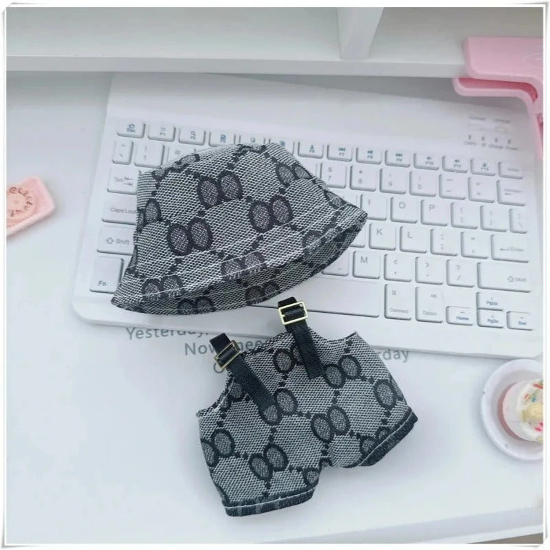 Labu Clothes and Hats Sitting Party Role-Playing Game Children's toy accessories set for 17 cm mini doll suit (No Doll)