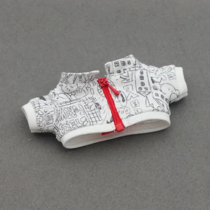 17cm Labu Trend Clothes Pendant Sitting Party Graffiti Strap Pants Hat Labubu Retro Clothes