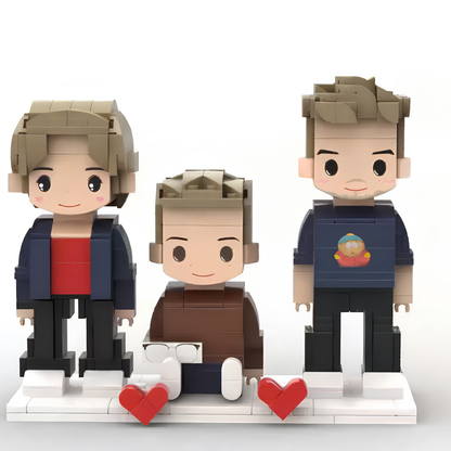 Custom Brick Figure from Photo – Family of 3 Edition