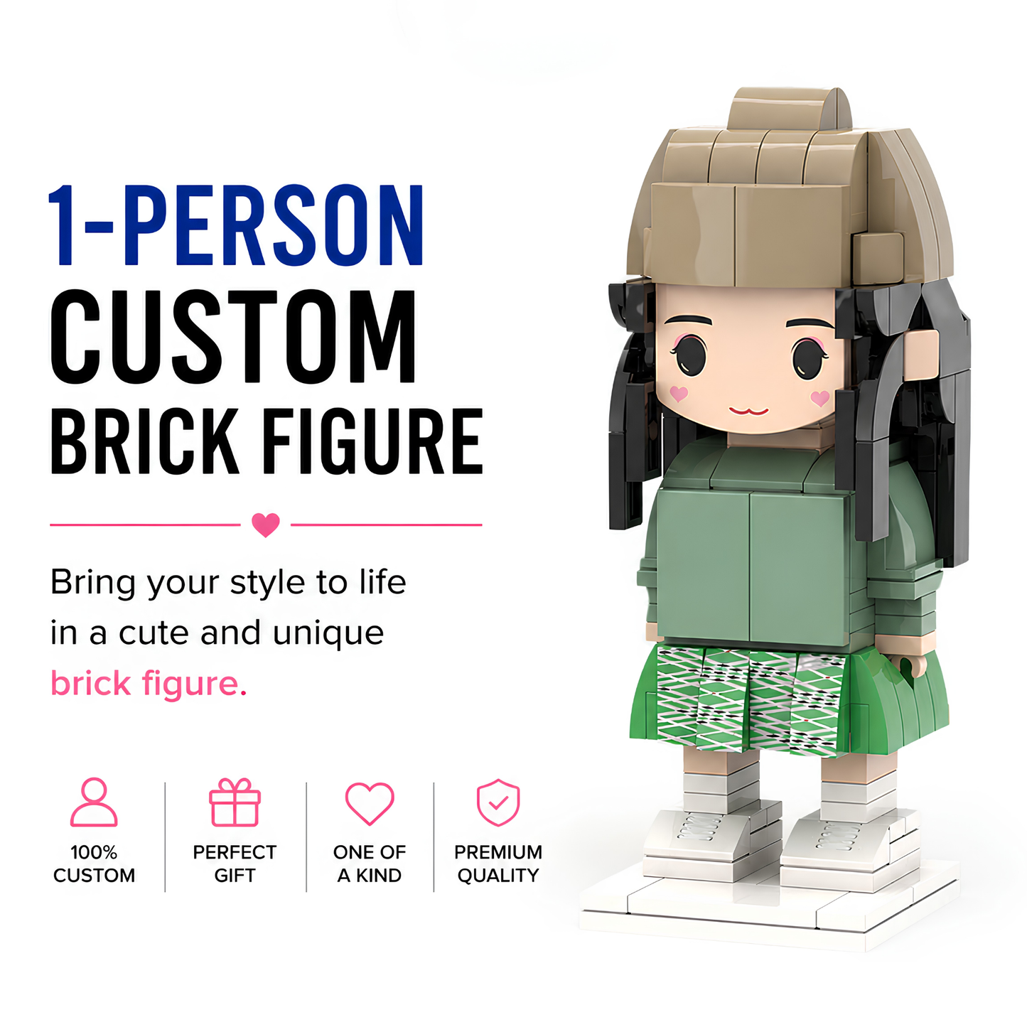 Custom Brick Figure from Photo – One Person