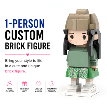 Custom Brick Figure from Photo – Personalized Building Block Figure Gift