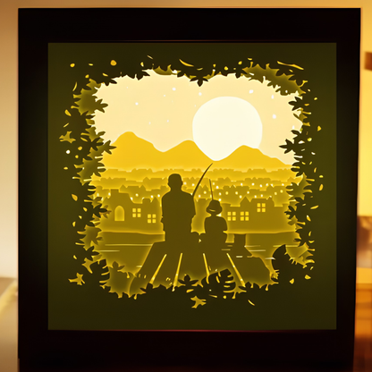 Personalized Family 3D Paper Cut Shadow Box LED Light – Custom Family Name & Special Message