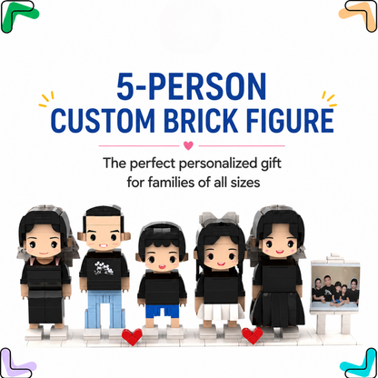 Custom Brick Figure from Photo – Family of 5 Edition