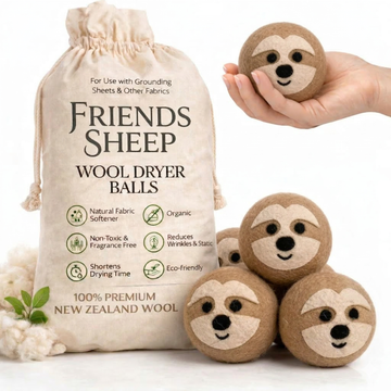 Organic Wool Dryer Balls -  Brown Sloth (6 PCS)