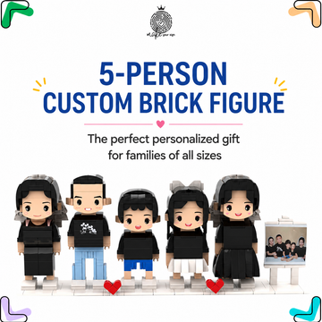 Custom Brick Figure from Photo – Family of 5 Edition