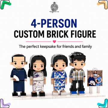 Custom Brick Figure from Photo – Family of 4 Edition