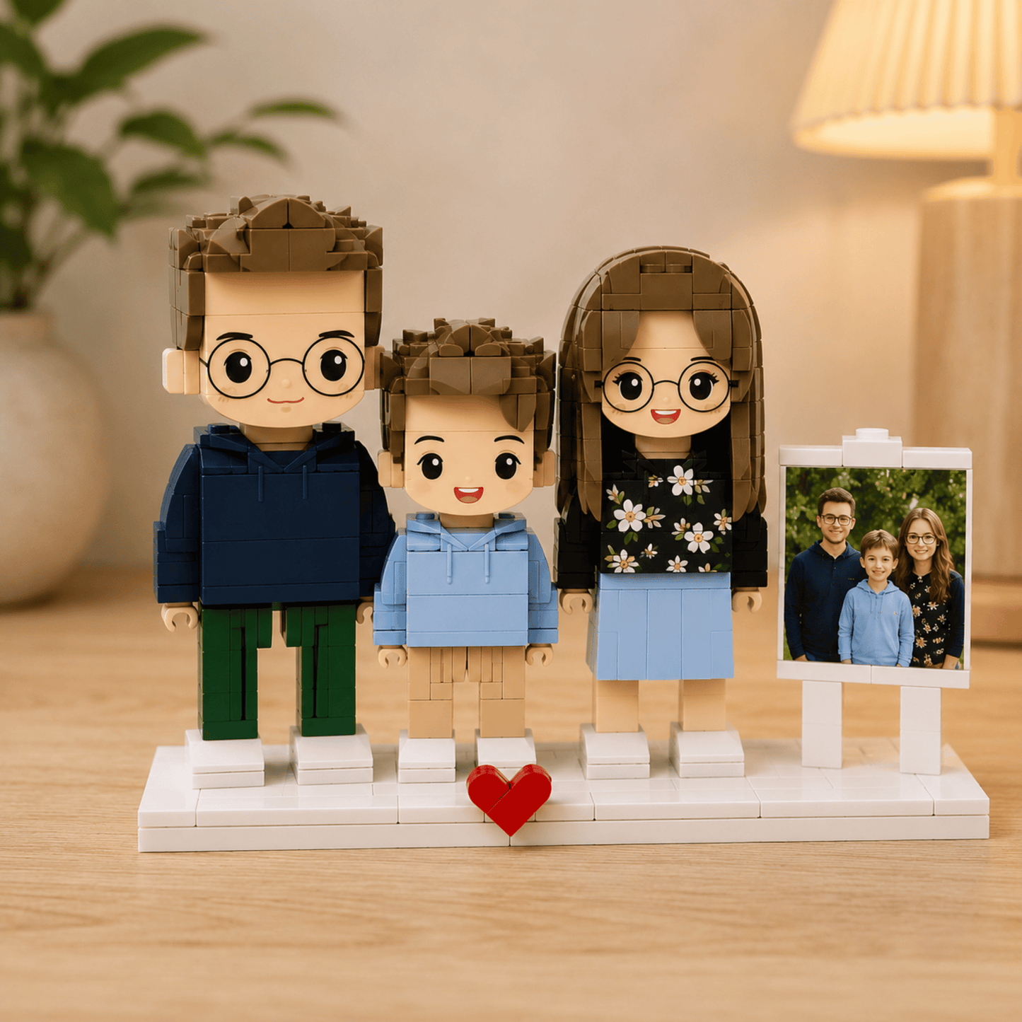 Custom Brick Figure from Photo – Family of 3 Edition