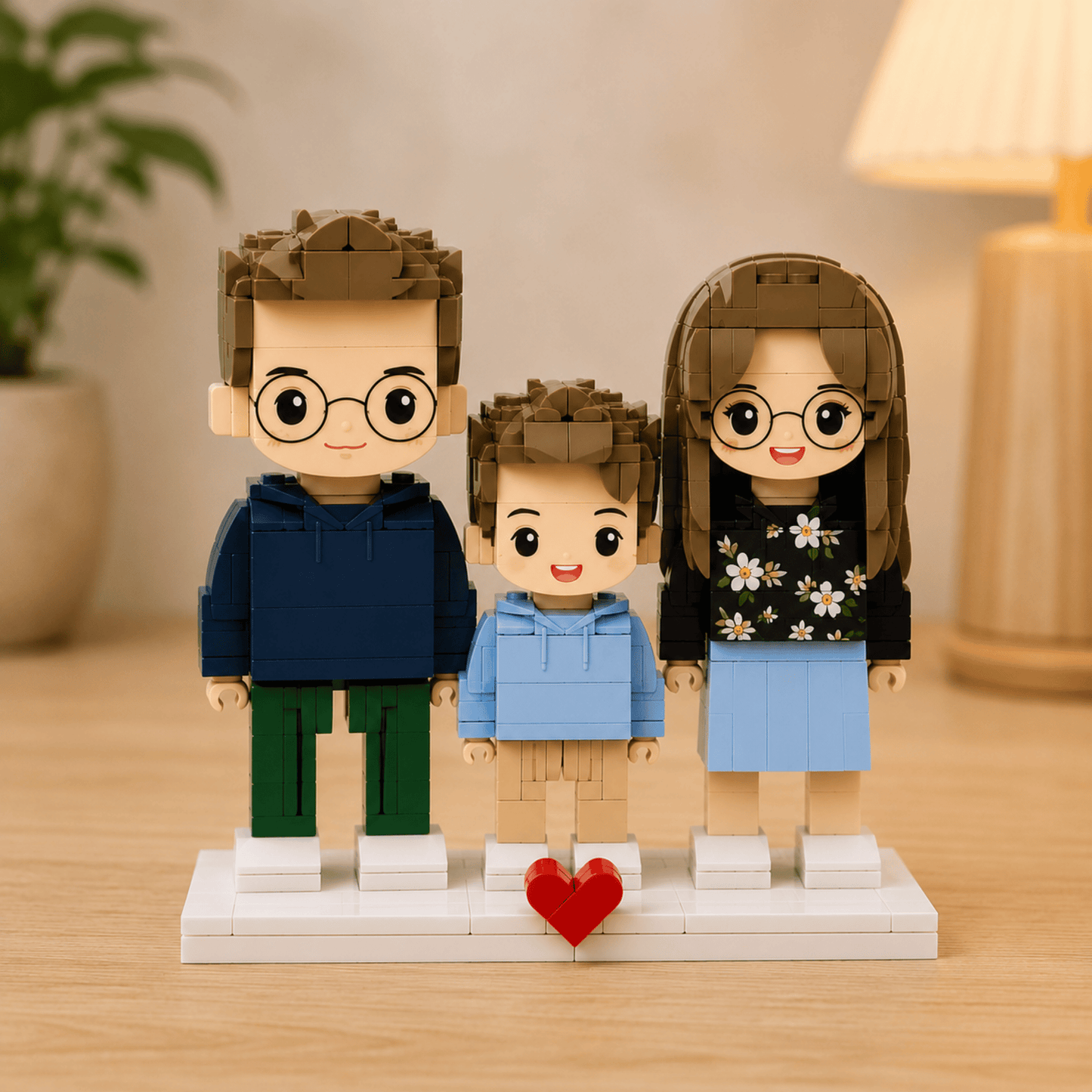 Custom Brick Figure from Photo – Family of 3 Edition