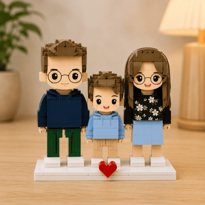 Custom Brick Figure from Photo – Family of 3 Edition