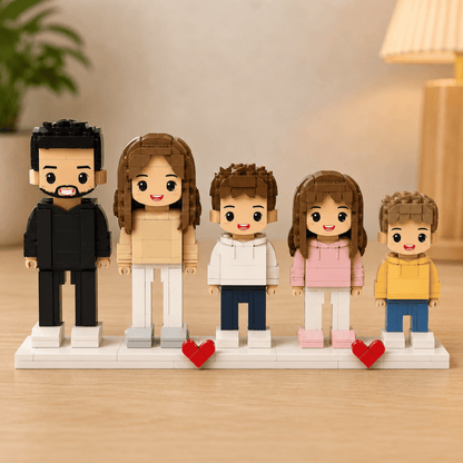 Custom Brick Figure from Photo – Family of 5 Edition