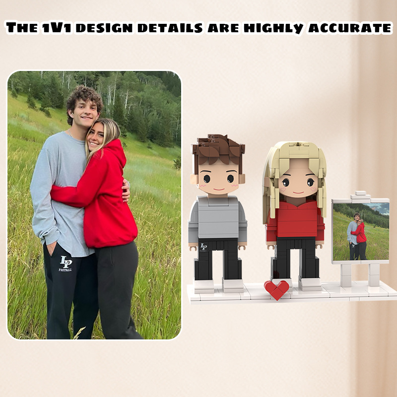 Custom Brick Figure from Photo – Couple