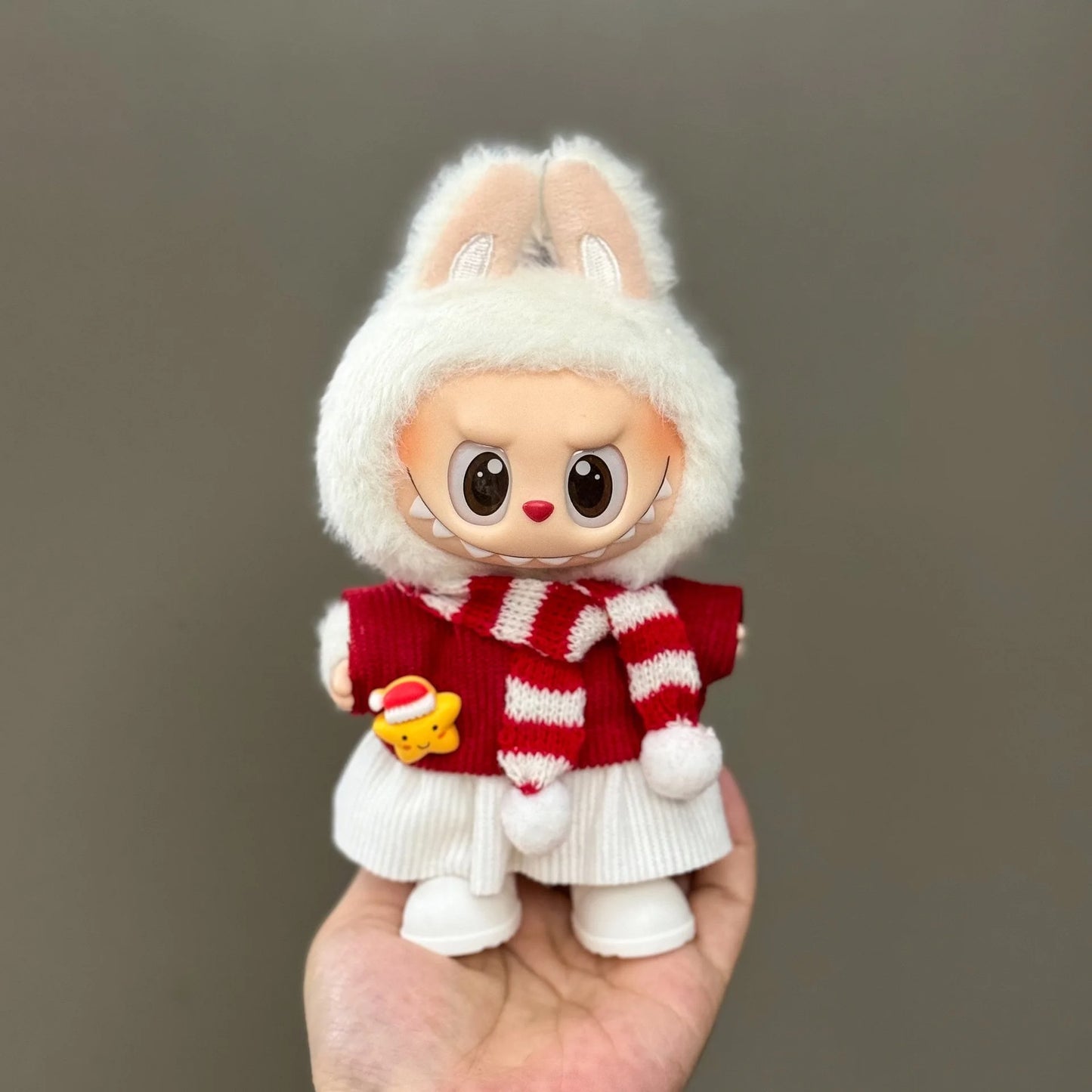 Labu Christmas Clothes 17cm Doll Mini Decoration Cos Santa Claus Elk Reindeer Costume Props Holiday Gift Toys (No Doll)