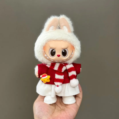 Labu Christmas Clothes 17cm Doll Mini Decoration Cos Santa Claus Elk Reindeer Costume Props Holiday Gift Toys (No Doll)