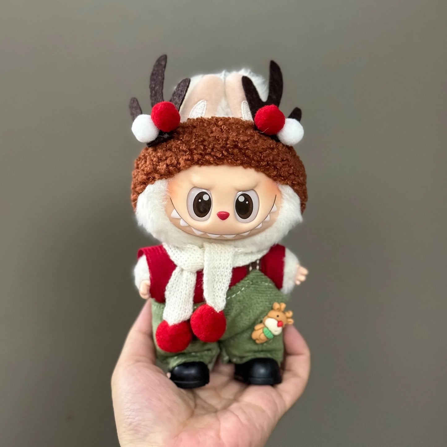 Labu Christmas Clothes 17cm Doll Mini Decoration Cos Santa Claus Elk Reindeer Costume Props Holiday Gift Toys (No Doll)