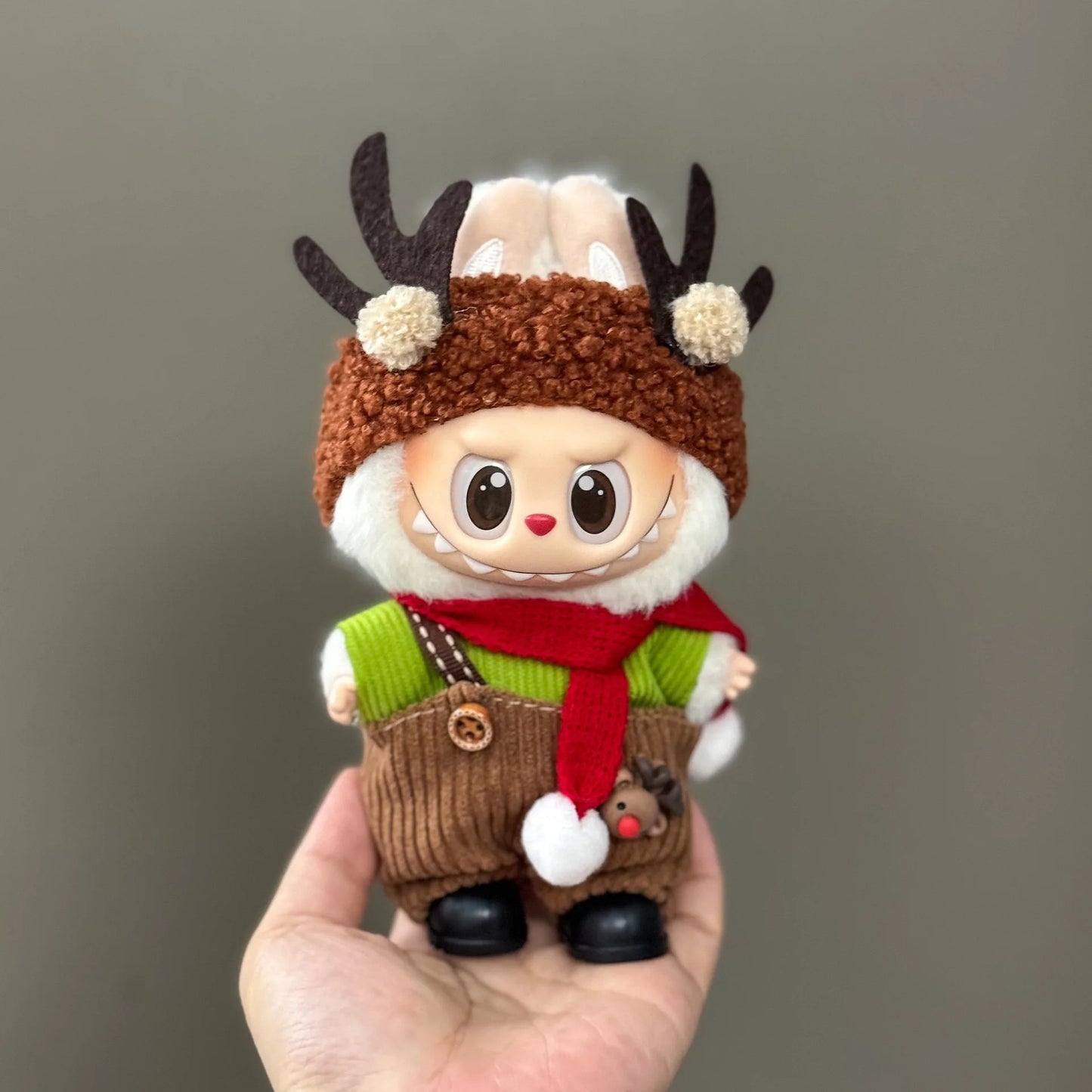 Labu Christmas Clothes 17cm Doll Mini Decoration Cos Santa Claus Elk Reindeer Costume Props Holiday Gift Toys (No Doll)