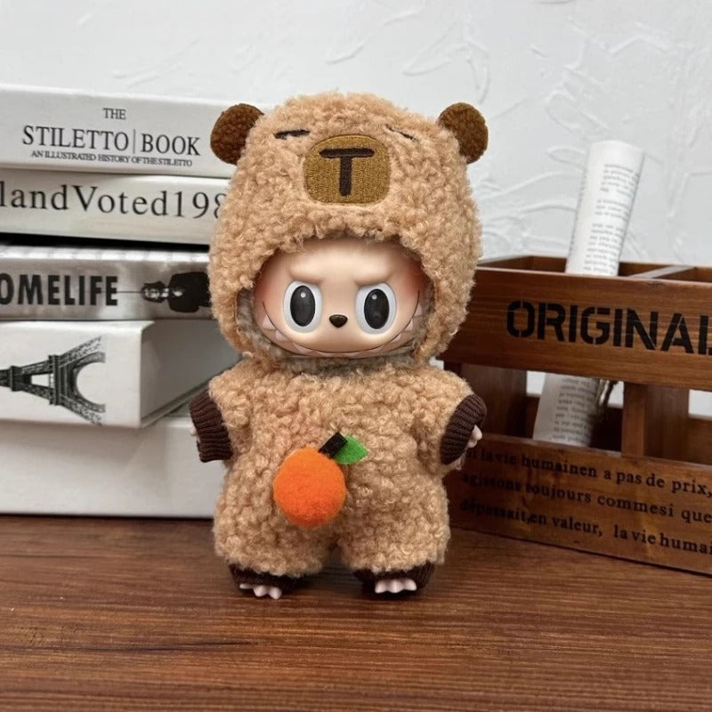 Labu Doll Clothes Capybara Cos Suit V1 V2 V3 Outfit Stylish Clothing Set for Plush Toy Dolls 17cm Cute Model Accessories (No Doll)